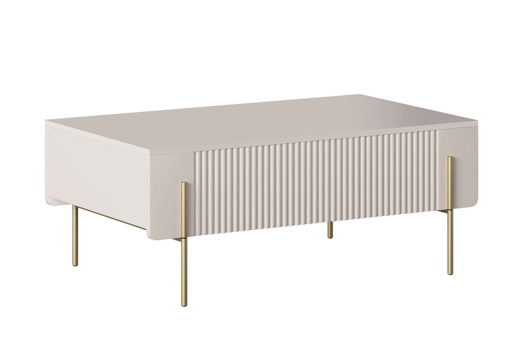 Tavolino 2 cassetti con piede in metallo Miami 100x40 cm