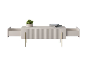 Tavolino 2 cassetti con piede in metallo Miami 100x40 cm