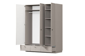 Cappottiera 3 ante 3 cassetti cashmere Lora 150x200 cm