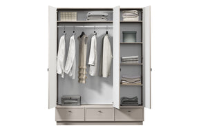 Cappottiera 3 ante 3 cassetti cashmere Lora 150x200 cm