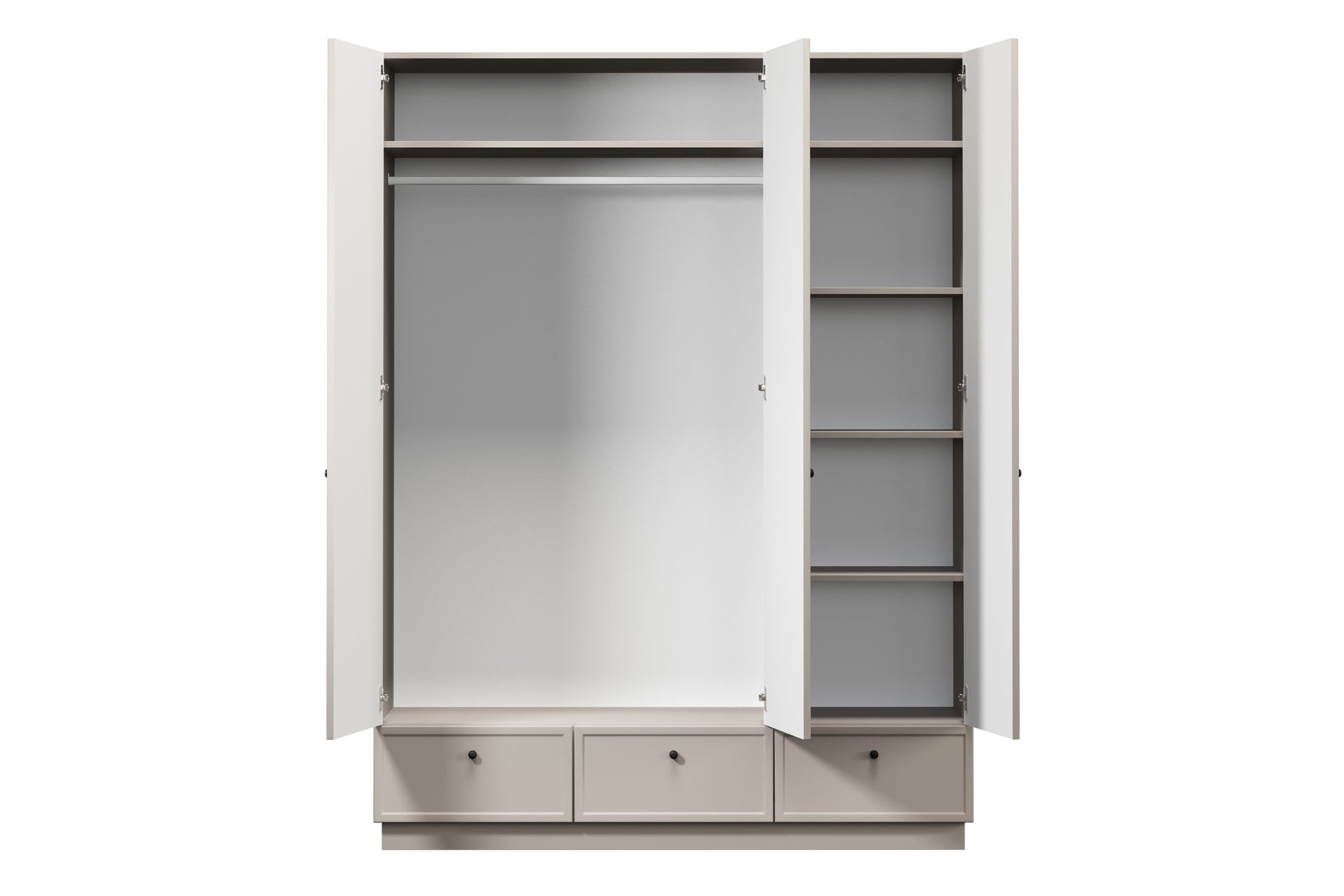 Cappottiera 3 ante 3 cassetti cashmere Lora 150x200 cm