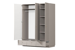 Cappottiera 3 ante 3 cassetti cashmere Lora 150x200 cm