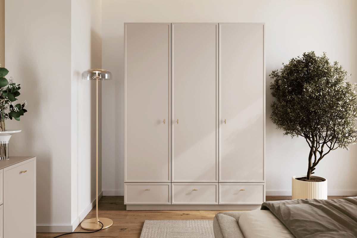 Cappottiera 3 ante 3 cassetti cashmere Lora 150x200 cm