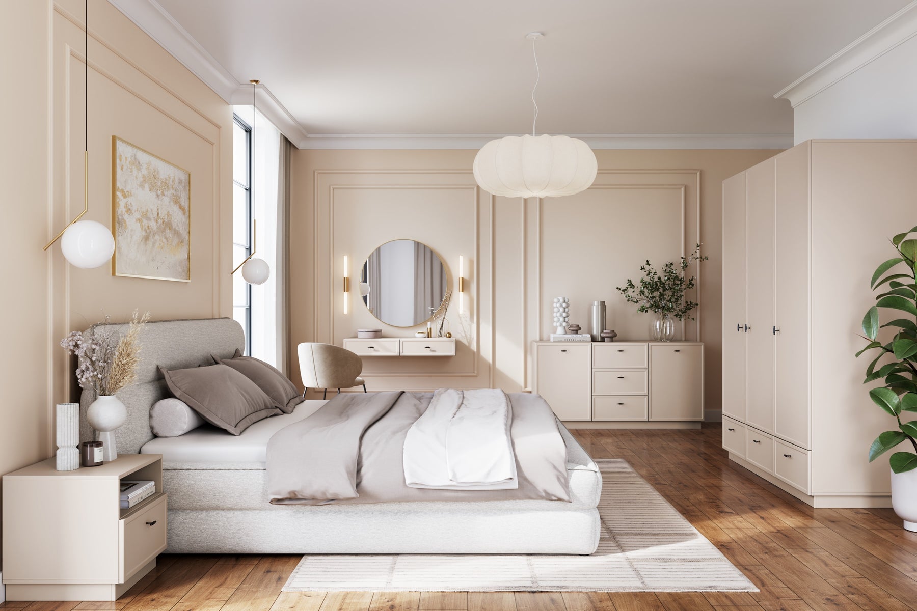 Comodino 1 cassetto cashmere Lora 45x45 cm