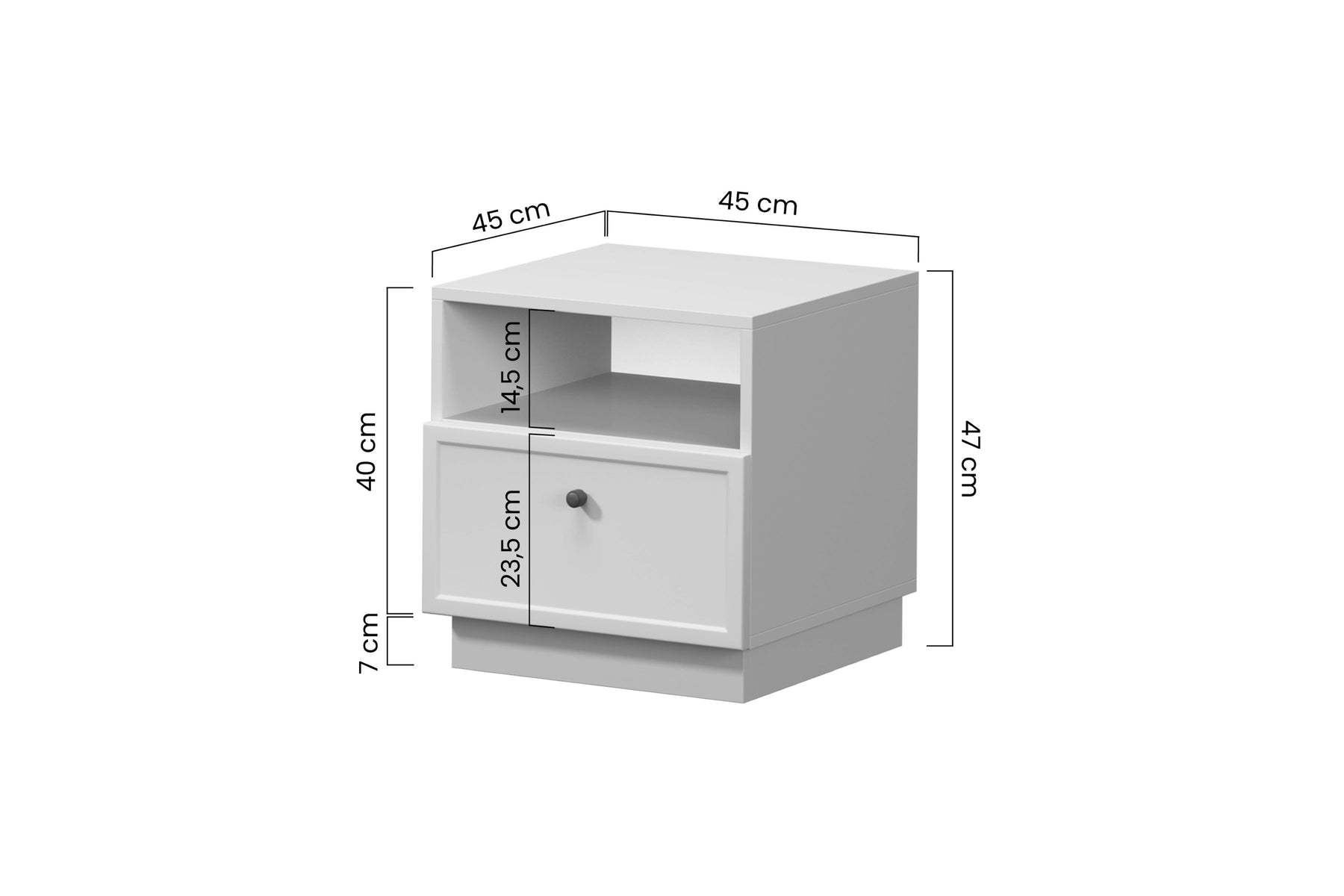 Comodino 1 cassetto cashmere Lora 45x45 cm