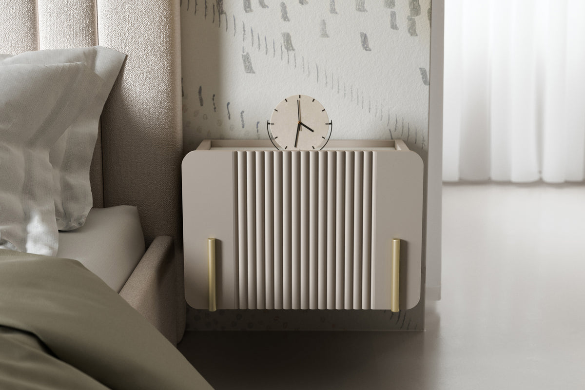 Comodino sospeso 1 cassetto cashmere Miami 45x50 cm