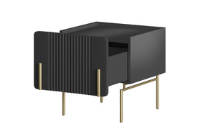 Comodino 1 cassetto con piede in metallo Miami 45x50 cm
