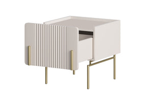 Comodino 1 cassetto con piede in metallo Miami 45x50 cm