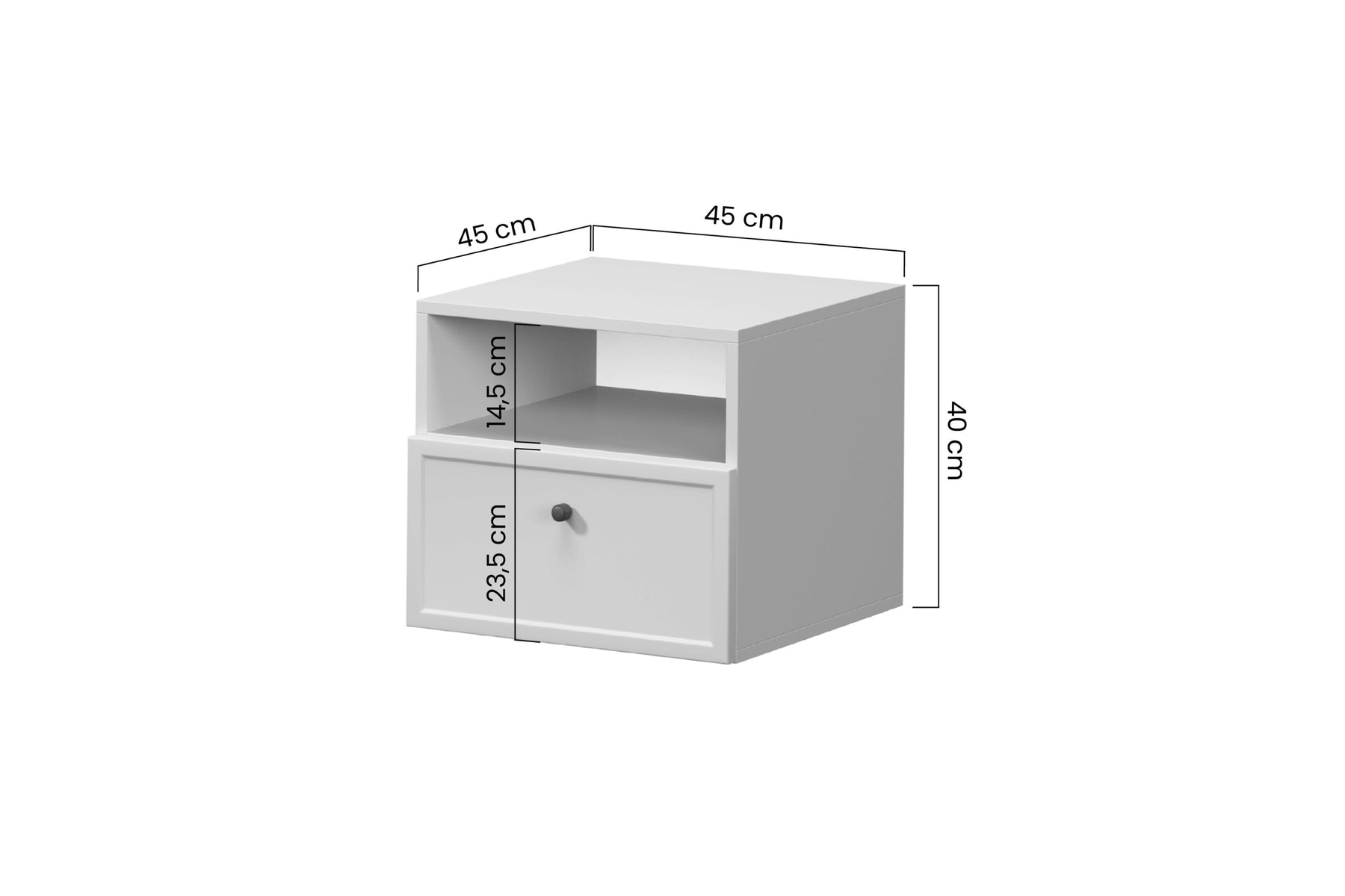 Comodino 1 cassetto cashmere Lora 45x45 cm