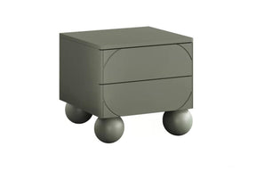 Comodino 2 cassetti verde oliva Sonatia 49x55 cm