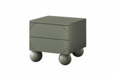 Comodino 2 cassetti verde oliva Sonatia 49x55 cm