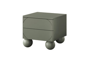 Comodino 2 cassetti verde oliva Sonatia 49x55 cm