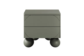 Comodino 2 cassetti verde oliva Sonatia 49x55 cm