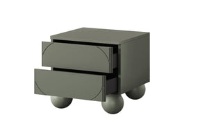 Comodino 2 cassetti verde oliva Sonatia 49x55 cm