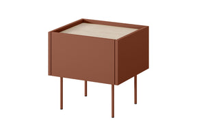 Comodino 1 cassetto con piede in metallo Mars 45x45 cm