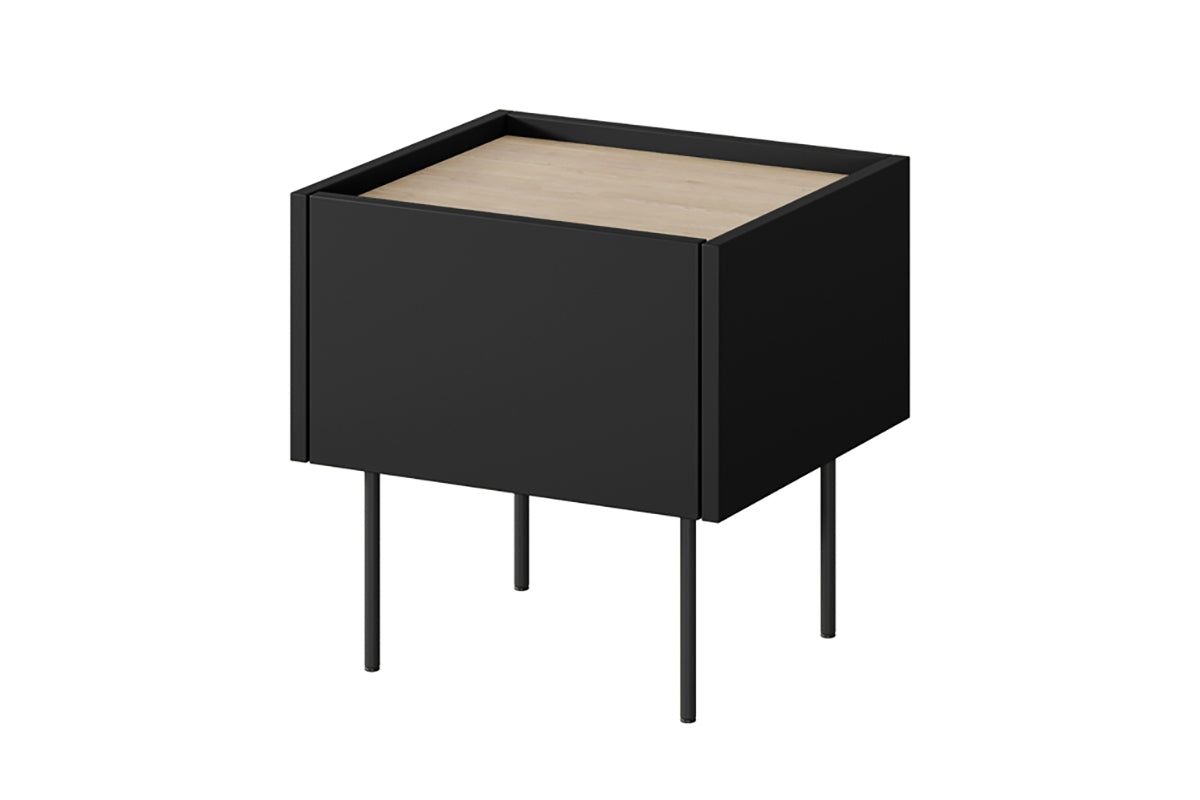 Comodino 1 cassetto con piede in metallo Mars 45x45 cm