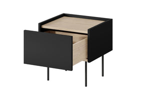 Comodino 1 cassetto con piede in metallo Mars 45x45 cm