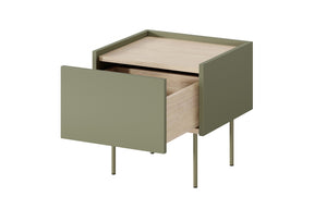 Comodino 1 cassetto con piede in metallo Mars 45x45 cm