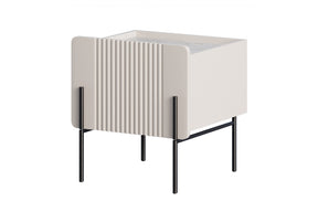 Comodino 1 cassetto con piede in metallo cashmere Miami 45x50 cm