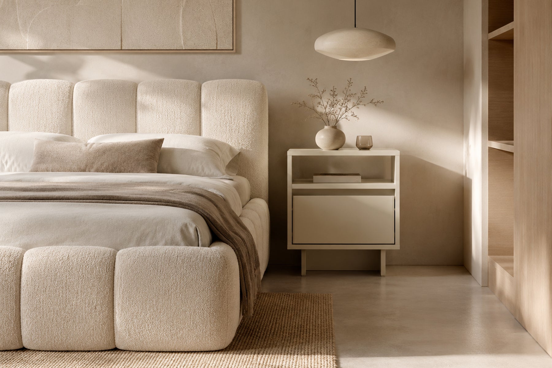 Comodino 1 cassetto in legno laminato Enha 40 x 37 cm