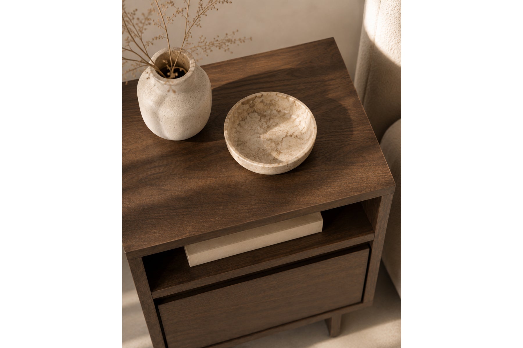 Comodino 1 cassetto in legno laminato Enha 40 x 37 cm