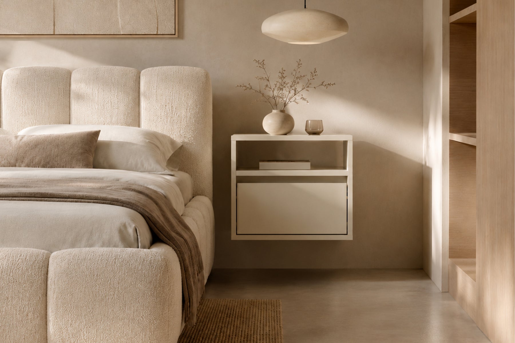Comodino sospeso 1 cassetto in legno laminato Enha 40 x 37 cm