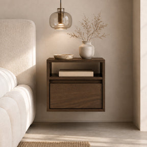 Comodino sospeso 1 cassetto in legno laminato Enha 40 x 37 cm