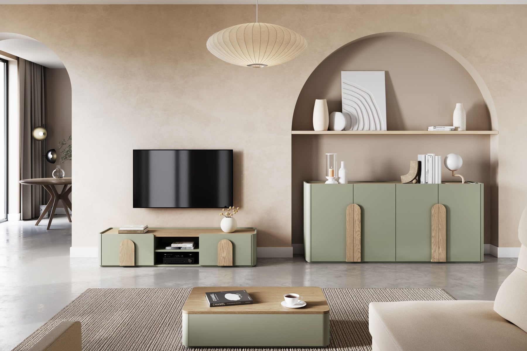 Mobile TV 1 anta 2 cassetti Amilio 200 cm