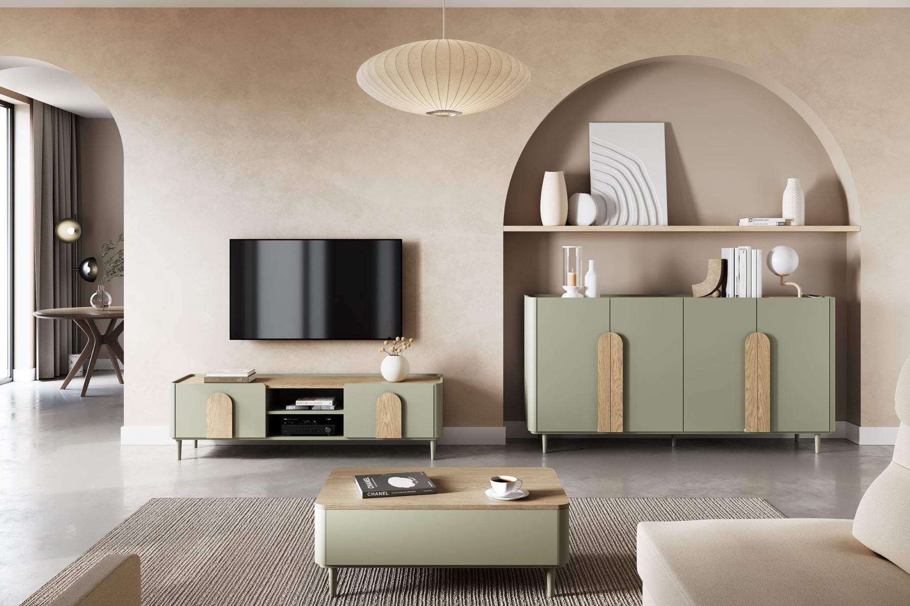 Mobile TV 1 anta 2 cassetti Amilio 200 cm