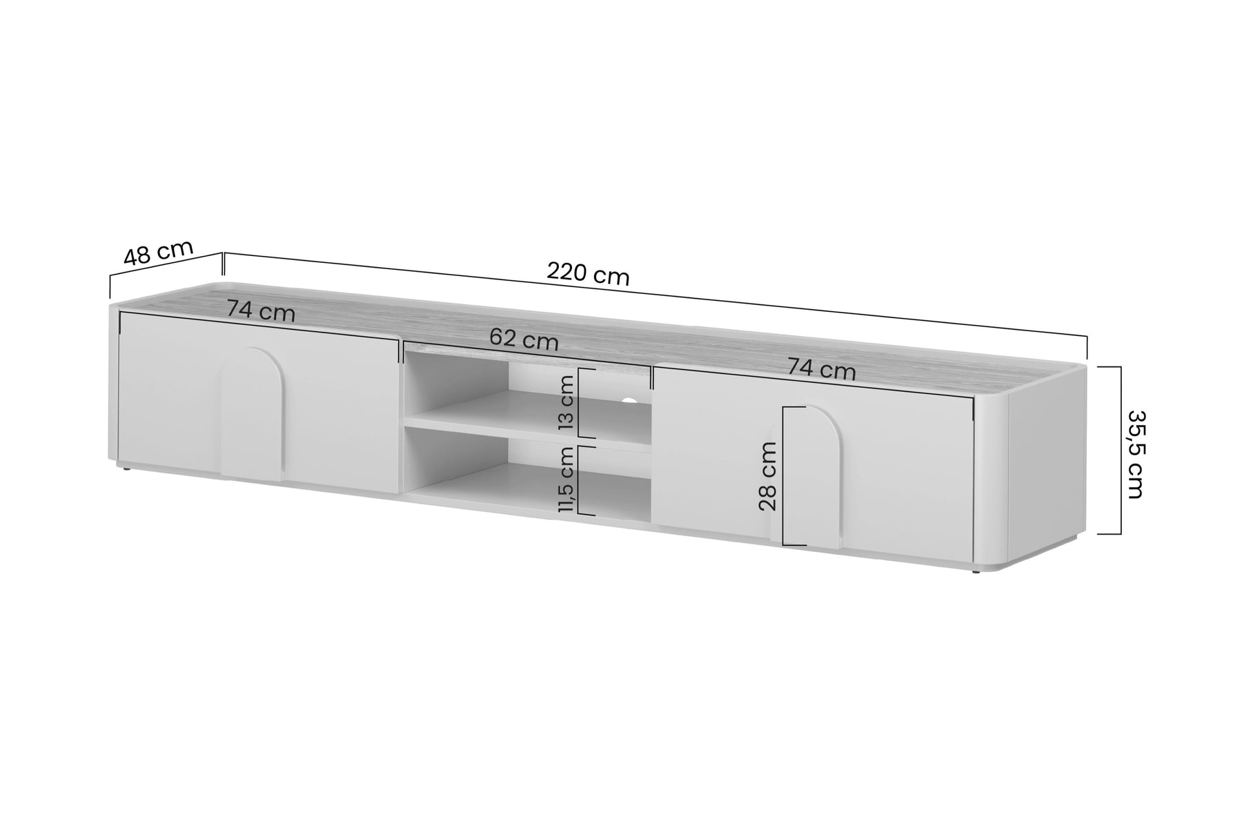 Mobile TV 1 anta 1 cassetto Amilio 220 cm