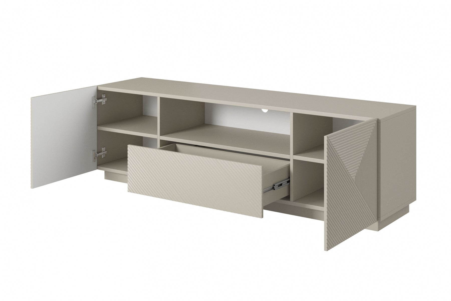 Mobile TV 2 ante 1 cassetto in legno laminato Asha 167 x 40 cm