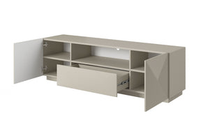 Mobile TV 2 ante 1 cassetto in legno laminato Asha 167 x 40 cm