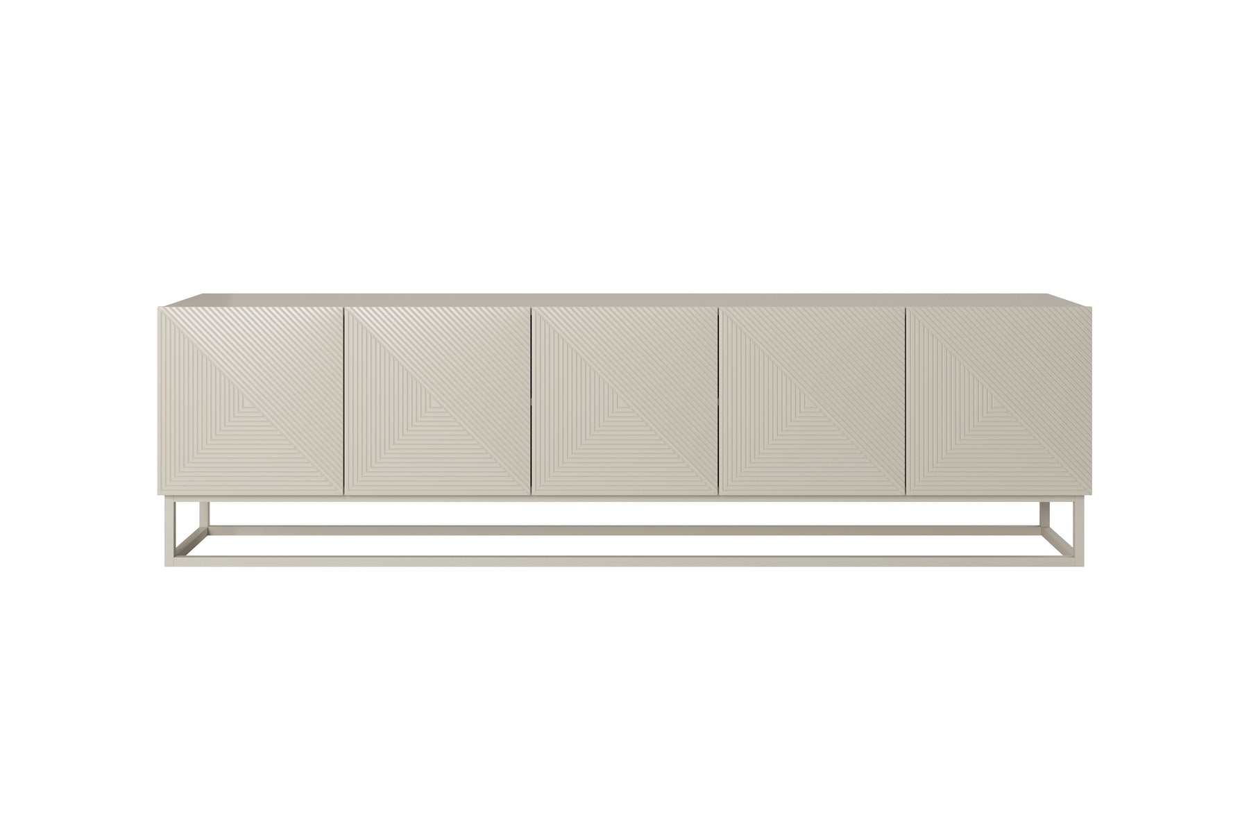 Mobile TV 5 ante in legno laminato con piede in metallo Asha 200 x 40 cm