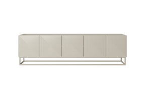 Mobile TV 5 ante in legno laminato con piede in metallo Asha 200 x 40 cm