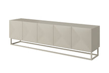 Mobile TV 5 ante in legno laminato con piede in metallo Asha 200 x 40 cm