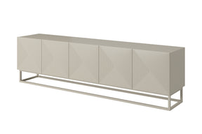 Mobile TV 5 ante in legno laminato con piede in metallo Asha 200 x 40 cm