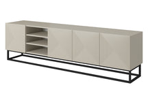 Mobile TV 4 ante in legno laminato con piede in metallo Asha 200x56 cm