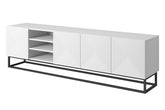 Mobile TV 4 ante in legno laminato con piede in metallo Asha 200x56 cm