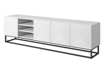 Mobile TV 4 ante in legno laminato con piede in metallo Asha 200x56 cm