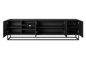 Mobile TV 4 ante in legno laminato con piede in metallo Asha 200x56 cm