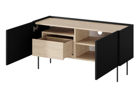 Mobile TV 2 ante 1 cassetto con piede in metallo Mars 120x60 cm