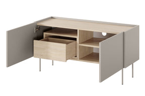 Mobile TV 2 ante 1 cassetto con piede in metallo Mars 120x60 cm