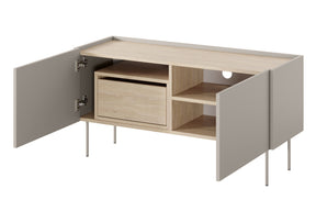 Mobile TV 2 ante 1 cassetto con piede in metallo Mars 120x60 cm