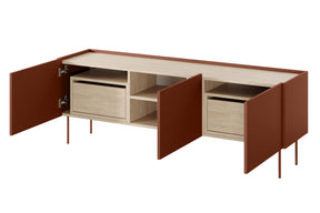 Mobile TV 3 ante 2 cassetti con piede in metallo Mars 170x60 cm