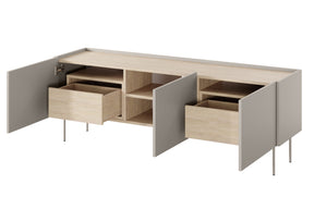 Mobile TV 3 ante 2 cassetti con piede in metallo Mars 170x60 cm