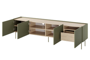 Mobile TV 4 ante 1 cassetto con piede in metallo Mars 220x60 cm
