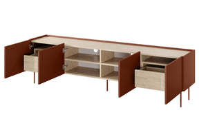 Mobile TV 4 ante 2 cassetti con piede in metallo Mars 220x60 cm
