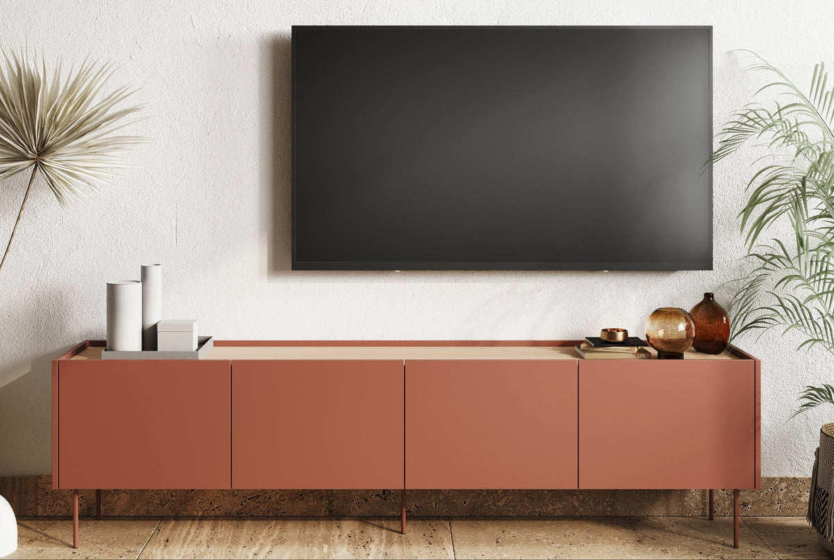 Mobile TV 4 ante con piede in metallo Mars 220x60 cm