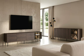 Mobile TV 4 ante con piede in metallo Ohra 220 x 40 cm