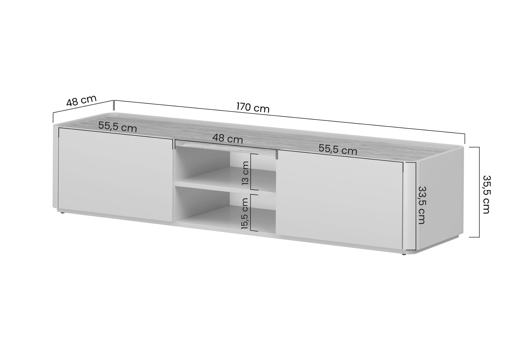 Mobile TV 1 anta 1 cassetto Elivo 170 cm